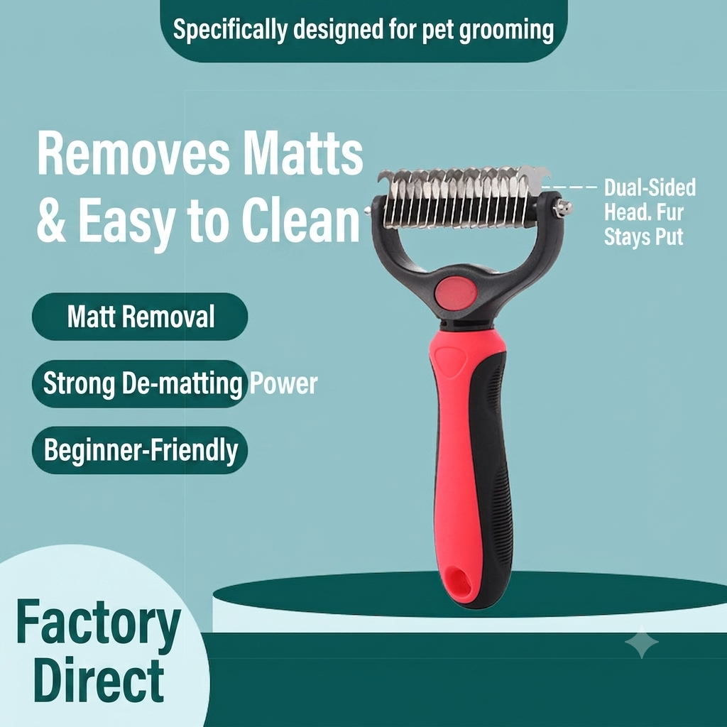 Pet detangling comb stainless steel hair removal brush for dogs and cats