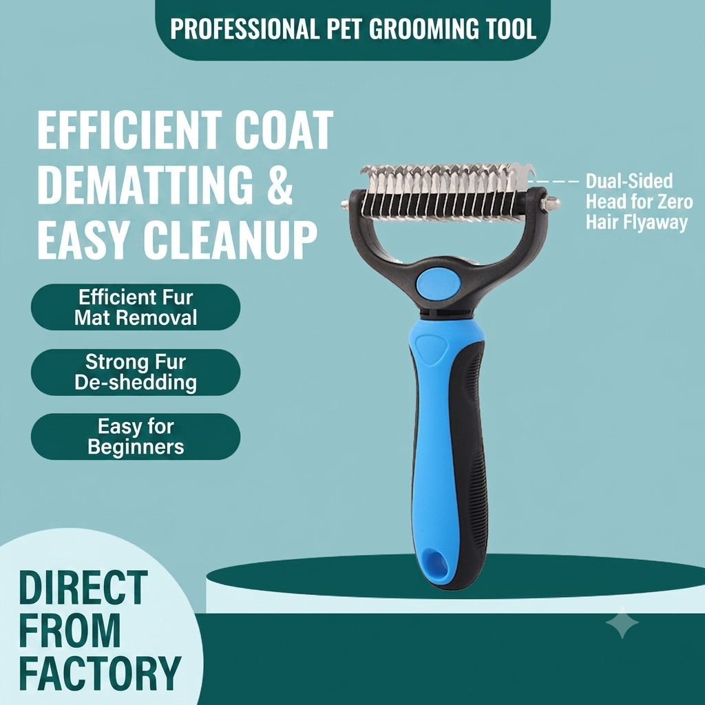 Pet detangling comb stainless steel hair removal brush for dogs and cats